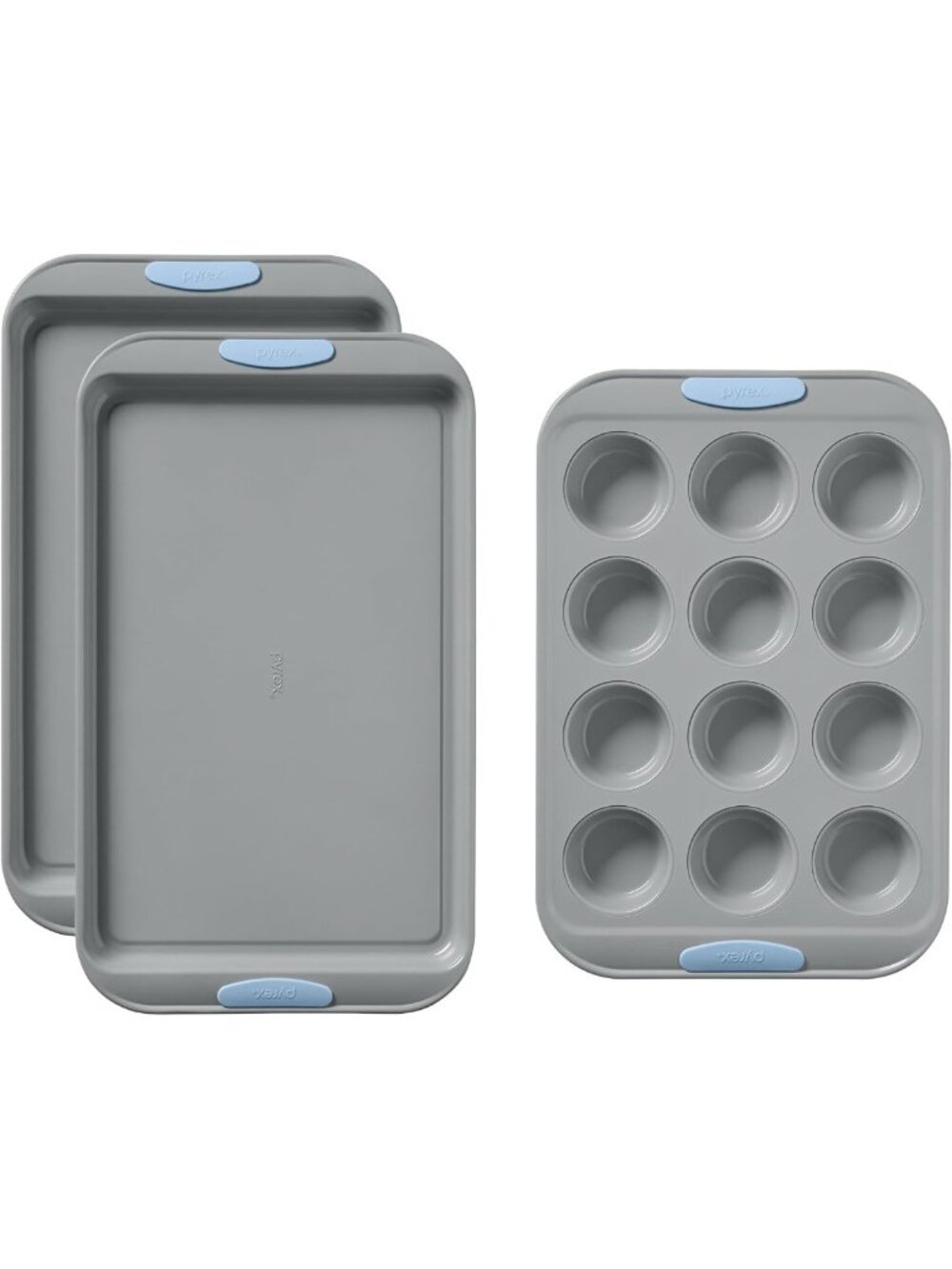 Cerulean 3-Piece Bakeware Set for Cookies & Muffins - Metal Sheet Pans